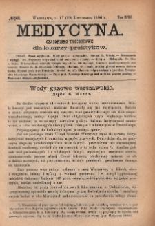 Medycyna : czasopismo tygodniowe dla lekarzy praktyków 1890, T. XVIII, nr 48