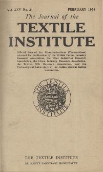 The Journal of the Textile Institute Vol. XXV No. 2 (1934)