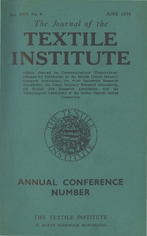 The Journal of the Textile Institute Vol. XXV No. 6 (1934)