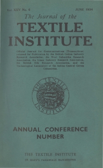 The Journal of the Textile Institute - Annual Conference of the Institute : Grange-Over-Sands 23rd-25th May 1934