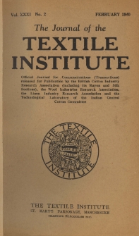 The Journal of the Textile Institute Vol. XXXI No. 2 (1940)