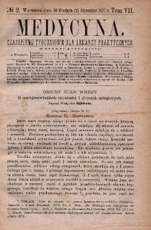 Medycyna : czasopismo tygodniowe dla lekarzy praktycznych 1879, T.VII, nr 2