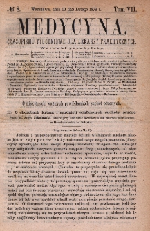 Medycyna : czasopismo tygodniowe dla lekarzy praktycznych 1879, T.VII, nr 8