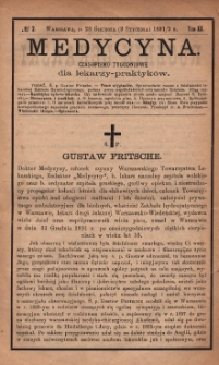 Medycyna : czasopismo tygodniowe dla lekarzy praktyków 1892, T. XX, nr 2