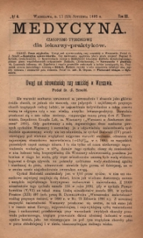Medycyna : czasopismo tygodniowe dla lekarzy praktyków 1892, T. XX, nr 4
