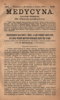 Medycyna : czasopismo tygodniowe dla lekarzy praktyków 1892, T. XX, nr 6