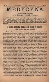 Medycyna : czasopismo tygodniowe dla lekarzy praktyków 1892, T. XX, nr 30