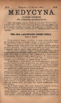 Medycyna : czasopismo tygodniowe dla lekarzy praktyków 1892, T. XX, nr 31