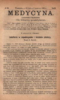 Medycyna : czasopismo tygodniowe dla lekarzy praktyków 1892, T. XX, nr 32