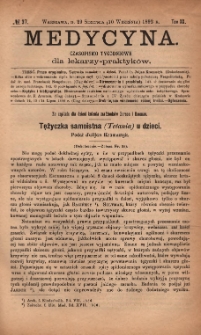Medycyna : czasopismo tygodniowe dla lekarzy praktyków 1892, T. XX, nr 37