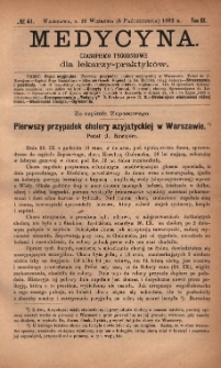 Medycyna : czasopismo tygodniowe dla lekarzy praktyków 1892, T. XX, nr 41
