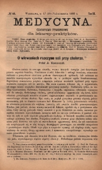 Medycyna : czasopismo tygodniowe dla lekarzy praktyków 1892, T. XX, nr 44