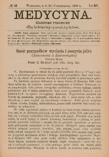 Medycyna : czasopismo tygodniowe dla lekarzy praktyk&oacute;w 1888, T.XVI, nr 42