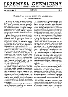 Przemysł Chemiczny : Organ Centralnego Zarządu Przemysłu Chemicznego w Polsce R. V(28) Nr 2 (1949)
