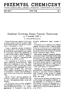 Przemysł Chemiczny : Organ Centralnego Zarządu Przemysłu Chemicznego w Polsce R. V(28) Nr 7 (1949)