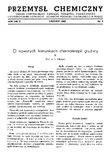 Przemysł Chemiczny : Organ Centralnego Zarządu Przemysłu Chemicznego w Polsce R. V(28) Nr 9 (1949)