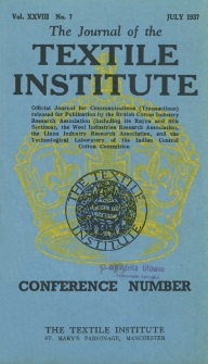 The Journal of the Textile Institute Vol. XXVIII No. 7 (1937)