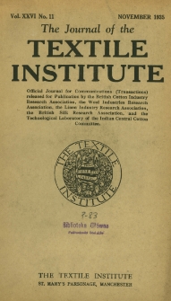 The Journal of the Textile Institute Vol. XXVI No. 11 (1935)