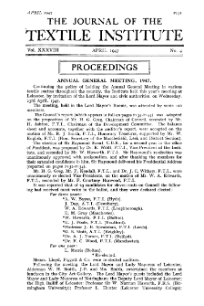 The Journal of the Textile Institute vol. 38 no. 4 1947