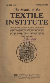 The Journal of the Textile Institute Vol. XXX No. 2 (1939)