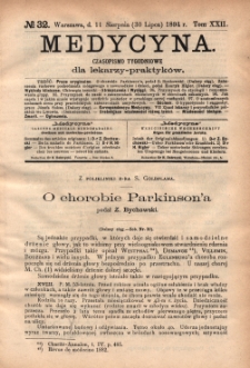 Medycyna : czasopismo tygodniowe dla lekarzy praktyków 1894, T. XXII, nr 32