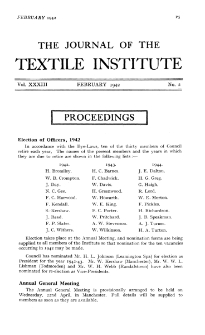 The Journal of the Textile Institute - Proceedings Vol. XXXIII no. 2 (1942)