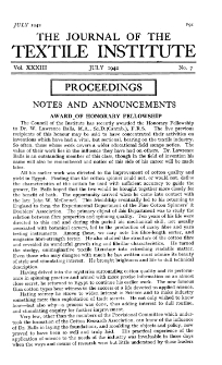 The Journal of the Textile Institute - Proceedings Vol. XXXIII no. 7 (1942)