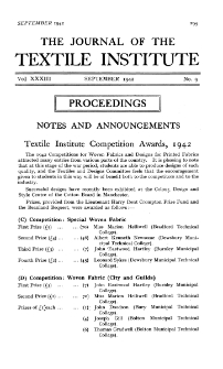 The Journal of the Textile Institute - Proceedings Vol. XXXIII no. 9 (1942)