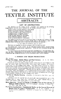 The Journal of the Textile Institute - Abstracts - June Vol. XXXIII (1942)