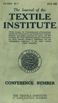 The Journal of the Textile Institute Vol. XXIX No. 7 (1938)