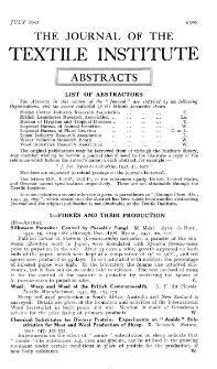 The Journal of the Textile Institute - Abstracts - Vol. XXXII No. 7 1941