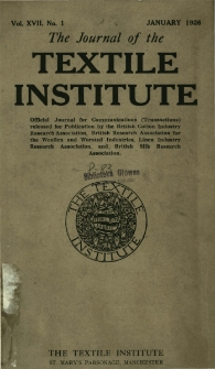 The Journal of the Textile Institute Vol. XVII No.1 (1926)