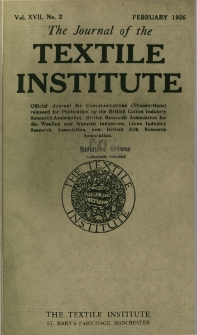 The Journal of the Textile Institute Vol. XVII No.2 (1926)