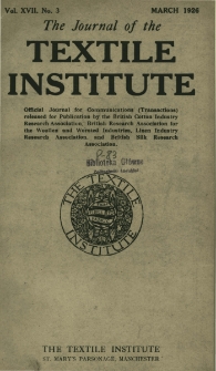 The Journal of the Textile Institute Vol. XVII No. 3 (1926)