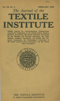 The Journal of the Textile Institute Vol. XX No. 2 (1929)