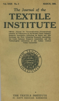 The Journal of the Textile Institute Vol. XXIX No. 3 (1938)