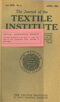 The Journal of the Textile Institute Vol. XXIX No. 4 (1938)