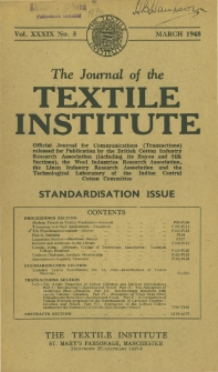 The Journal of the Textile Institute Vol. XXXIX No. 3 (1948)