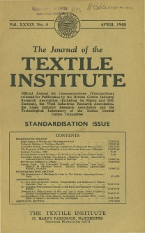 The Journal of the Textile Institute Vol. XXXIX No. 4 (1948)