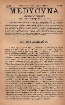 Medycyna : czasopismo tygodniowe dla lekarzy praktyków 1892, T. XX, nr 51