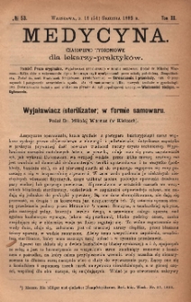 Medycyna : czasopismo tygodniowe dla lekarzy praktyków 1892, T. XX, nr 53