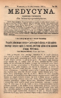 Medycyna : czasopismo tygodniowe dla lekarzy praktyków 1893, T. XXI, nr 4