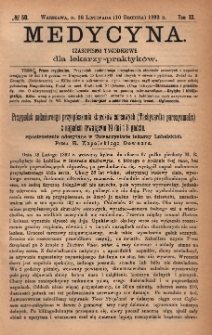 Medycyna : czasopismo tygodniowe dla lekarzy praktyków 1892, T. XX, nr 50