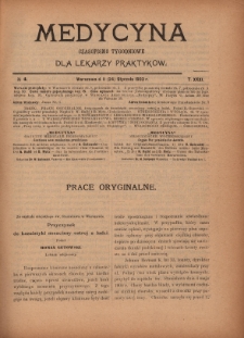 Medycyna : czasopismo tygodniowe dla lekarzy praktyków 1903, T.XXXI, nr 4