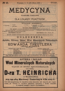 Medycyna : czasopismo tygodniowe dla lekarzy praktyków 1903, T.XXXI, nr 13