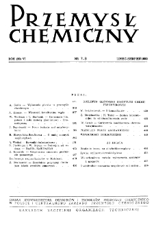 Przemysł Chemiczny : Organ Centralnego Zarządu Przemysłu Chemicznego w Polsce R. VI(29) Nr 7-8 (1950)