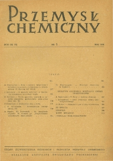 Przemysł Chemiczny : Organ Centralnego Zarządu Przemysłu Chemicznego w Polsce R. VII(30) Nr 5 (1951)
