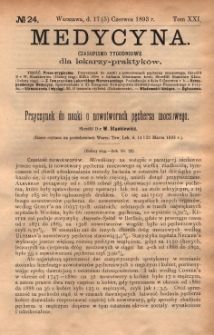 Medycyna : czasopismo tygodniowe dla lekarzy praktyków 1893, T. XXI, nr 24