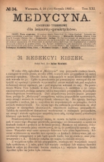 Medycyna : czasopismo tygodniowe dla lekarzy praktyków 1893, T. XXI, nr 34