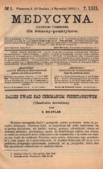 Medycyna : czasopismo tygodniowe dla lekarzy praktyków 1901, T. XXIX, nr 1